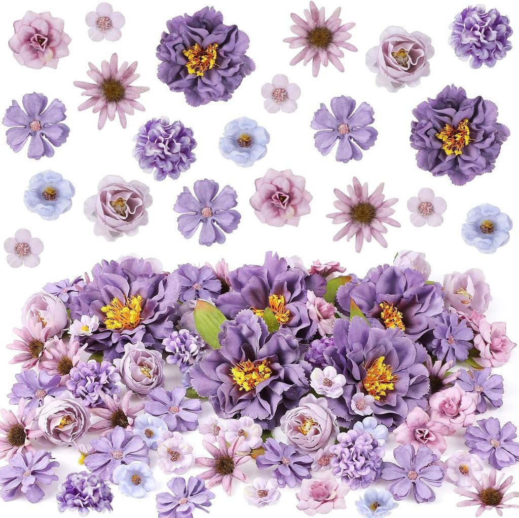 25Pcs/back Artificial Flowers Heads Silk Fake Flower for Valentine's Day DIY Gift Accessories Home Room Decor Wedding Decoration