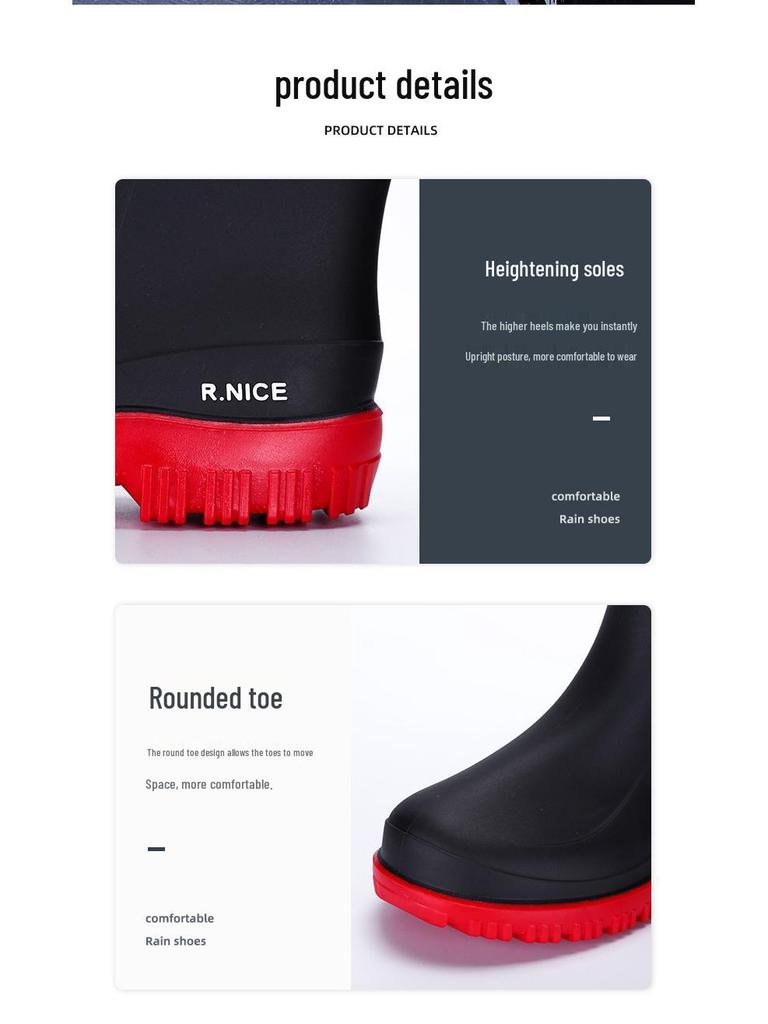 Men's British-Style Non-Slip Warm Rain Boots - 2024 Korean-Inspired Comfortable Long Boots