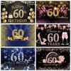 60. Geburtstag Hintergrund Frau Mann 60 Jahre Alt Geburtstagsdekorationen Partyzubehör Glitzerballons Sechzig Banner Foto Requisit