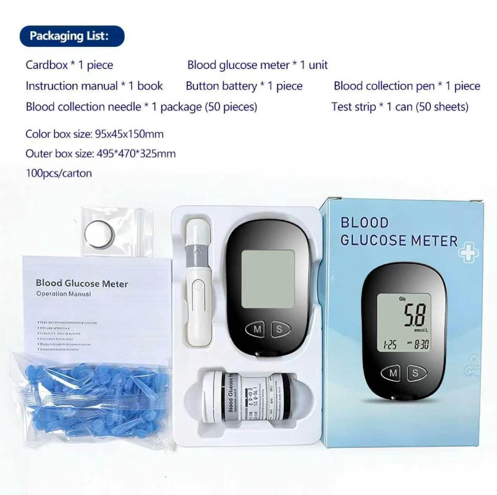 Home Blood Glucose Meter for Middle-aged and Elderly - No Calibration Needed