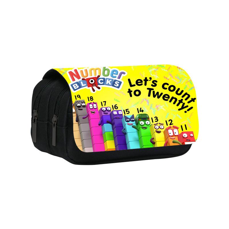 Double Numberblocks Layer Pencil Bag With Spacious Design For Classroom Use