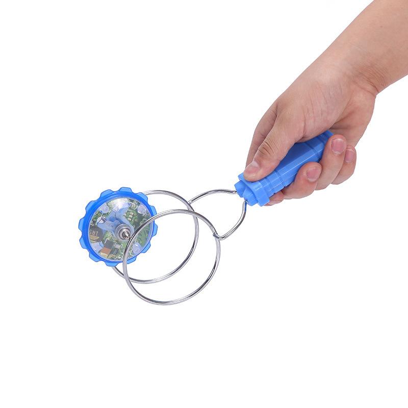 Hand Cranked Inertia Rotation Magic Flying Gyroscope Glowing Magnetic Track Kids Puzzle Stress Relief Educational Toy Gifts