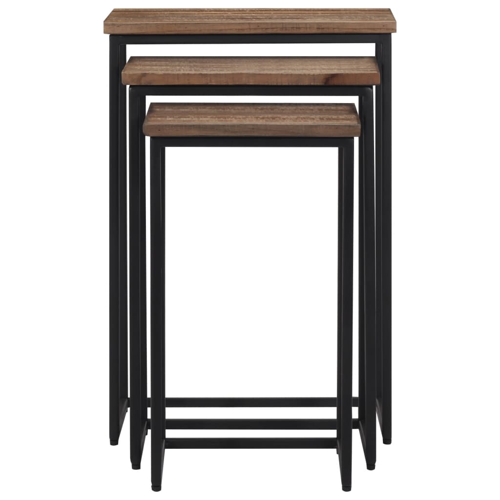  Coffee Tables That Slide Under Each Other, 3 Pcs., Solid Teak Wood