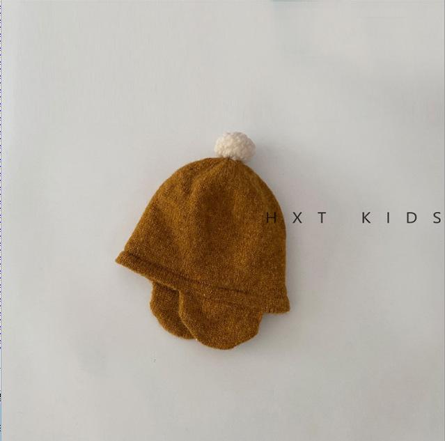 

Unisex Baby & Kids Knitted Ear Protection Hat – Warm Double Layer, Velvet Lined, Cute Autumn Winter Pullover Head Circumference 44-48cm