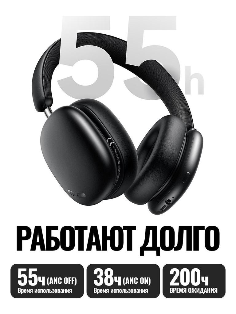 Hoco W63 Triunfo Kablosuz Kulaklık, Bluetooth 5.4, ANC'li, Uygulama Kontrollü, 55 Saat Çalma Süresi, Rahat Kulak Üstü Tasarım