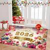 New Year Carpet Mat Rug Home Decoration Festive Fireworks Gift Pattern Entrance Door Mat Non-Slip Home Rug Welcome Mat