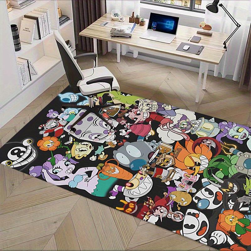 1pc Cuphead",Mugman",Art" Office Carpet Soft Polyester Non slip Machine Washable Indoor Carpet Livin