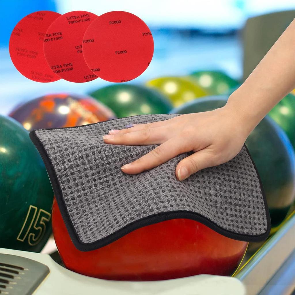 6pcs Bowling Ball Polishing sanding pad with 1pcs cleaning cloth Sanding Accessories Efficient cleaning Bowling Supplies