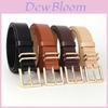 Minimalist Womens Leather Belt With Gold Buckle For Dress And Jeans Wear