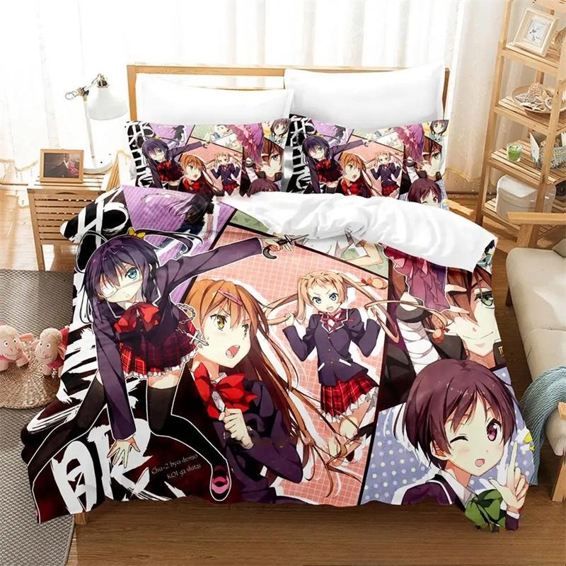 Durable Lightweight Twin Queen King Anime Love Chunibyo Other Delusions Boys Girls Size Bed Adult Quilt
