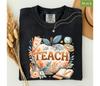 Comfort Colors® Boho Teach Apple Teacher Shirt, Floral Classroom Educator Back To School Graphic Tee