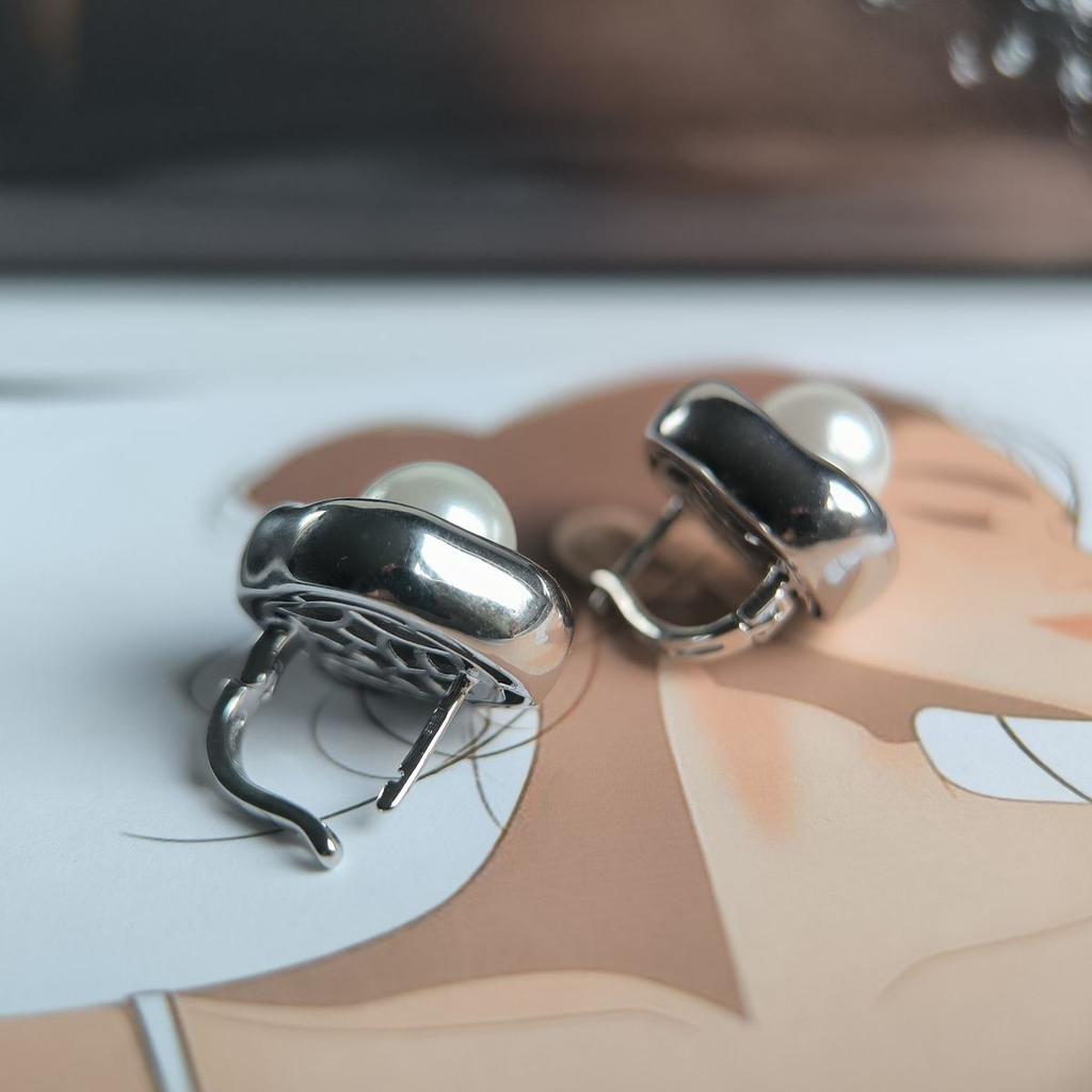 Silver Earrings with Natural Pearls (2192688)