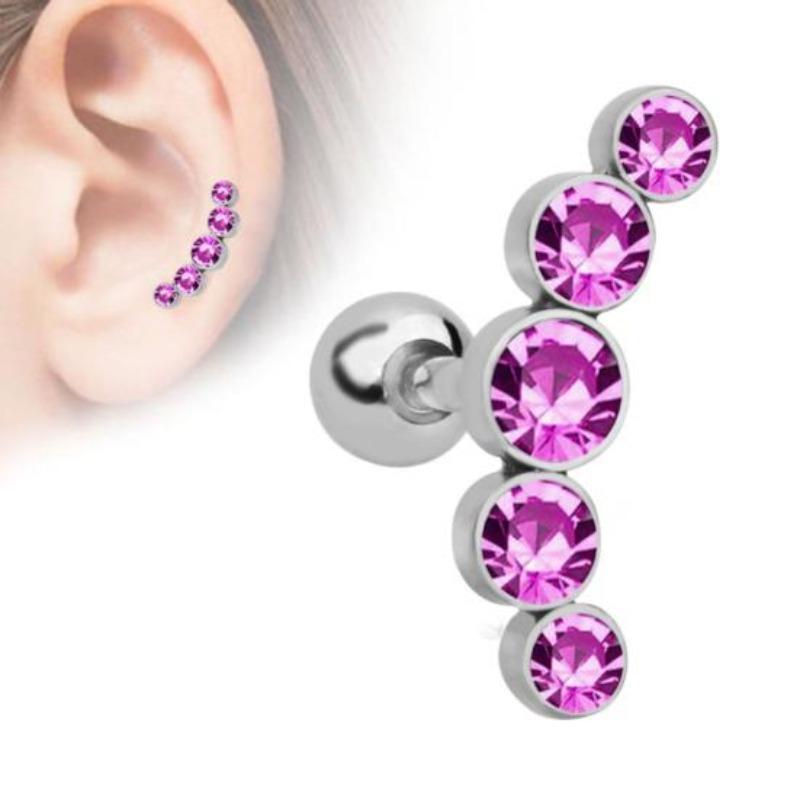 1 τμχ Γυναικεία Rhinestone Cartilage Helix Tragus Ear Stud Earring Piercing Jewelry