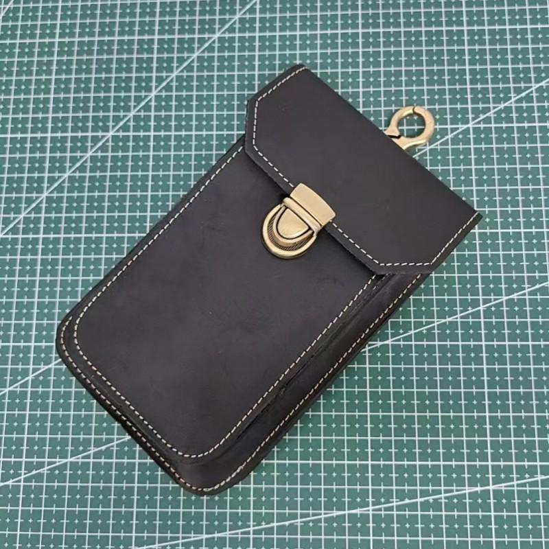 Original Men's Genuine Leather Waist Bag Retro Crazy Horse Motorcycle Artistic Leisure Phone