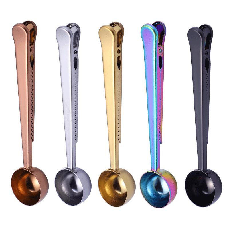 Stainless Steel Measuring Spoon and Bag Clip | Multi-purpose Seal and Measure Tool