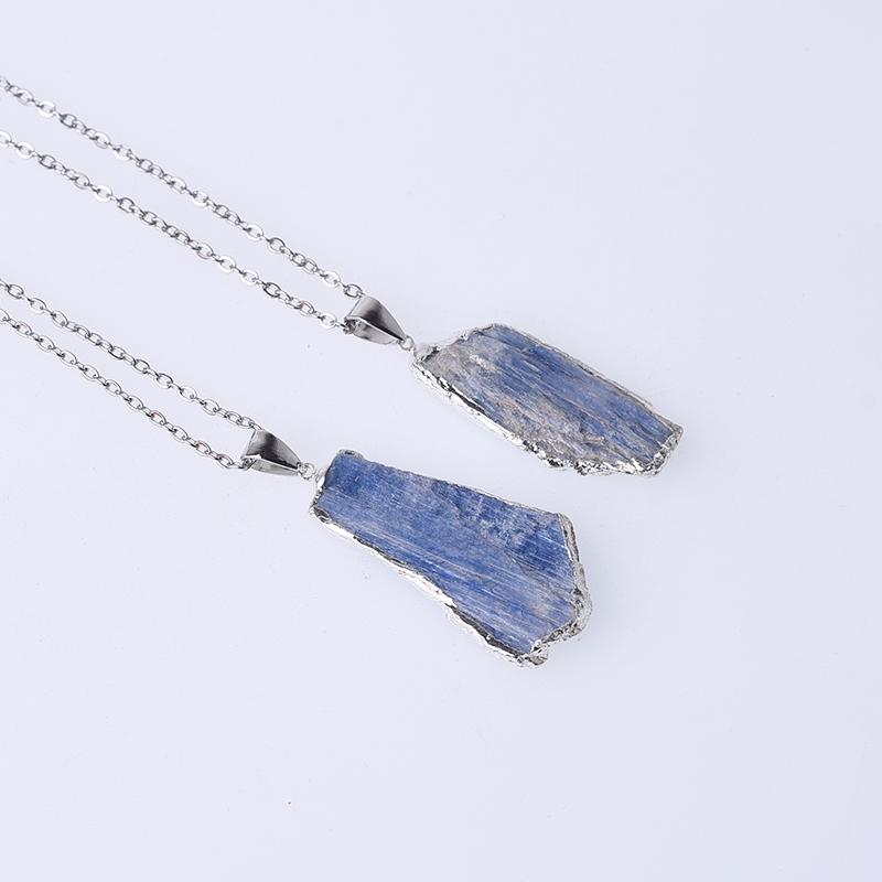Natural Blue Kyanite Cyanite Pendants for Unisex Necklace Making Findings