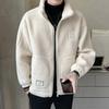 2025 Men's Trendy Lambswool Winter Jacket, Stand Collar, Plus Velvet Thickened Coat