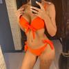 Costum de baie Bikini Push-Up cu Noduri Femei Costume de Baie Femei Set Bikini Două Piese cu Cupe Sutiene Costume de Baie Swim EMA