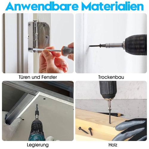 TAORAYO Black Cross Recessed Countersunk Wood Screws, 220 Pieces, 7 Sizes (3.5mm X 16mm/20mm/25mm/30mm/35mm/40mm/50mm), Self-Tapping Screws, Truss Hea