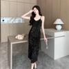 French Temperament Celebrity Suspender Dress, the New High-end Sense Is Super Good-looking, with Sequined Banquet Hip Skirt.