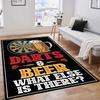 Vintage Darts Bier Lustiger Spruch Retro Typografie Abgenutzter Pub-Stil Spielzimmer Hausbar Loungebereich Dekorative Teppichmatte Teppich