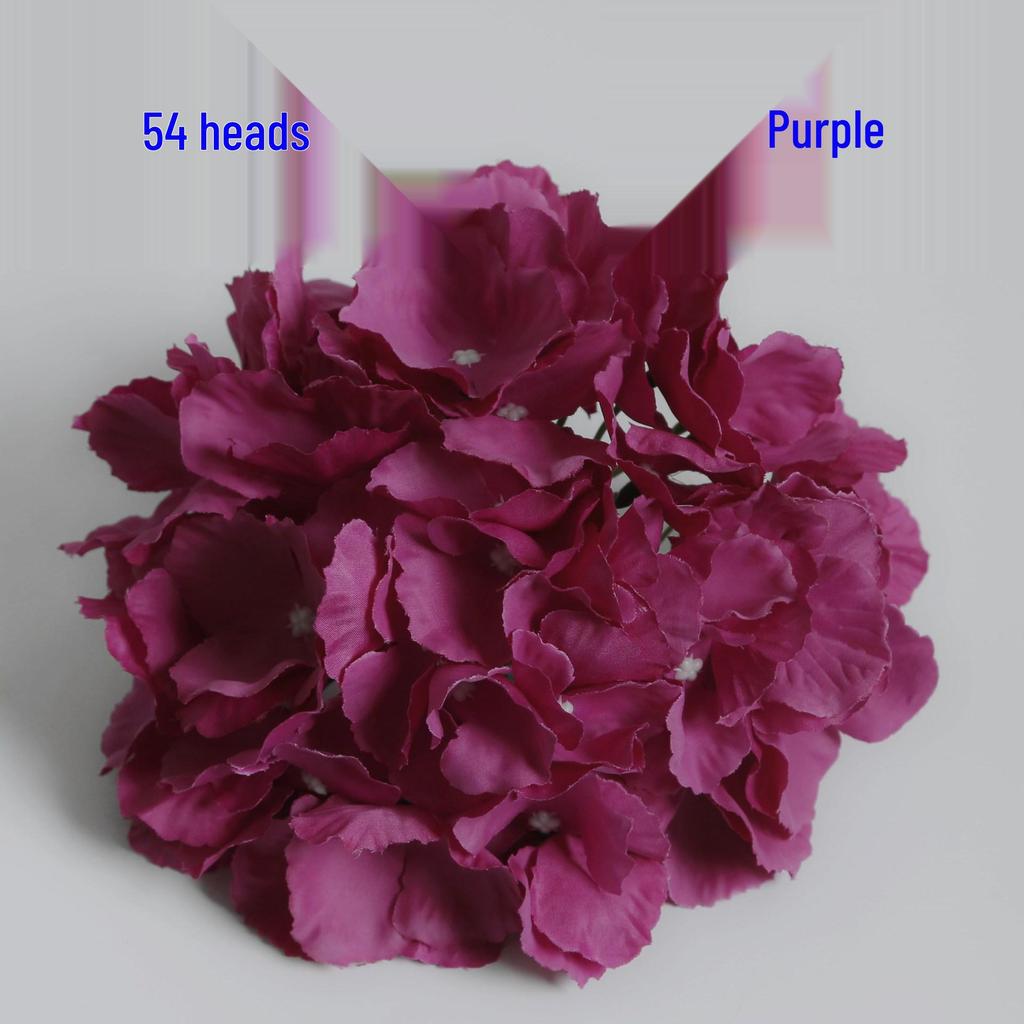 Silk Hydrangea Flower Heads - Large 54-Petal Artificial Floral Decor for Weddings & Art Arrangements