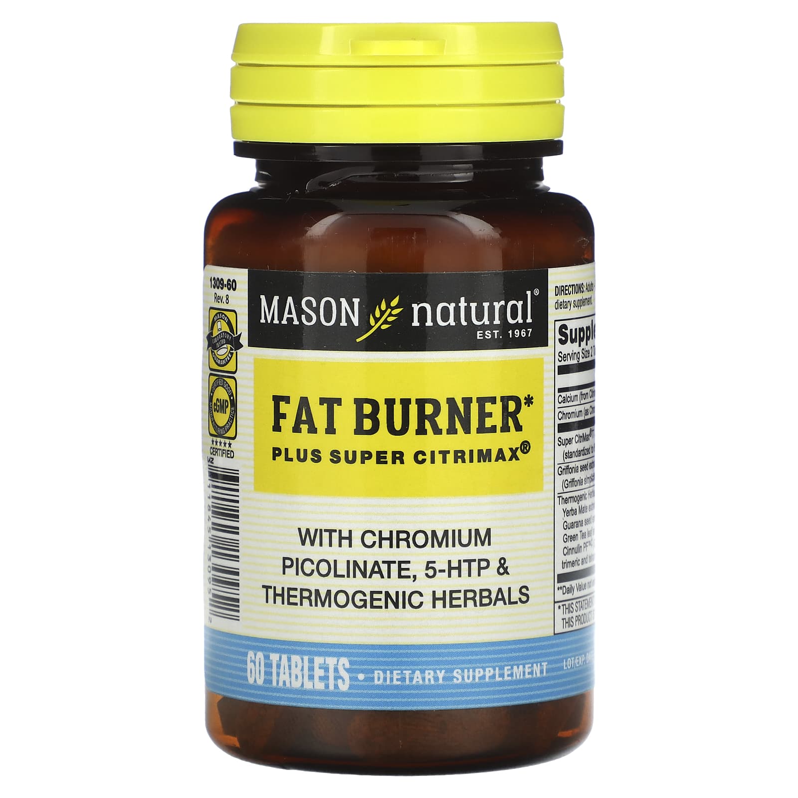 

Mason Natural, Fat Burner Plus Super Citrimax, 60 таблеток