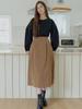 Avang Dot Corduroy Long Skirt - Camel