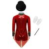 Complete Kids Magician Halloween Costume Set: Sequin Checkerboard Tailcoat Bodysuit with Hat, Bow Tie, Gloves & Magic Wand