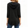 Women's Casual Hooded Top with 3/4 Sleeves Loose Fit Blouse for Everyday Wear