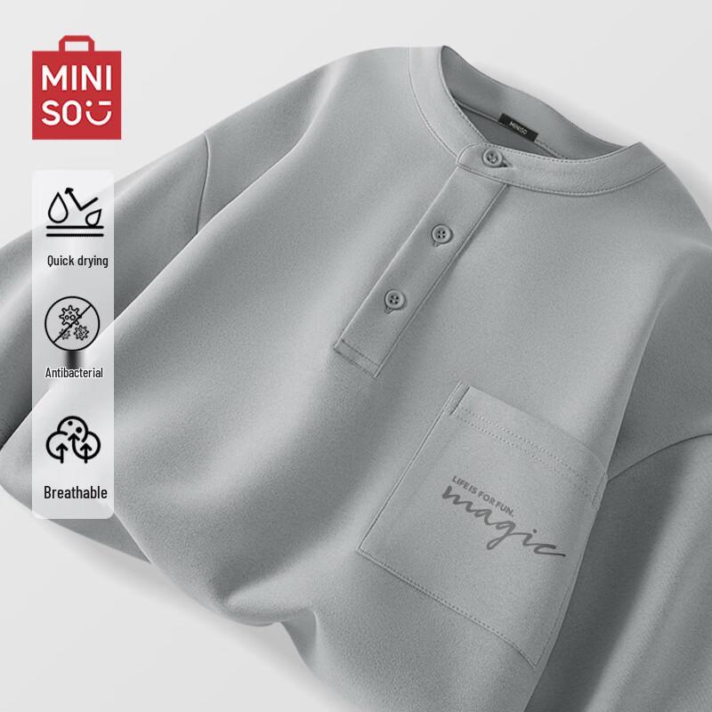 MINISO Men s Premium Quick-Dry Henley T-Shirt M
