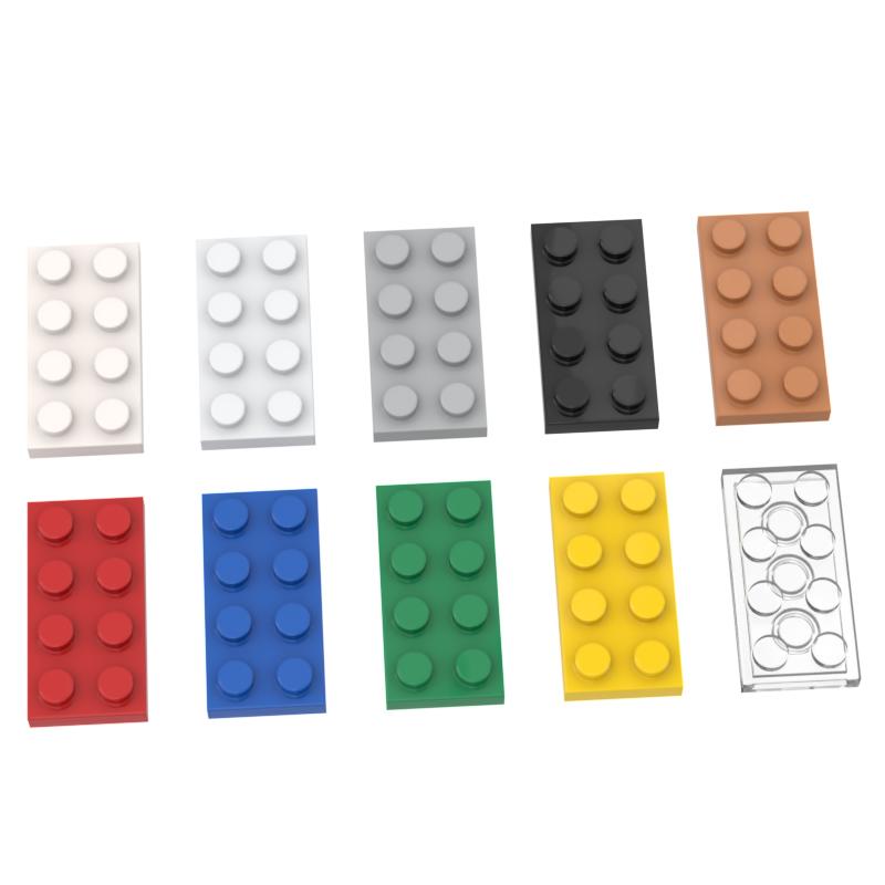 Rainbow Pig MOC Particles 3020 Plate 2 x 4 For Building Blocks Parts DIY Compatible Assembles Educational Tech Parts Toys