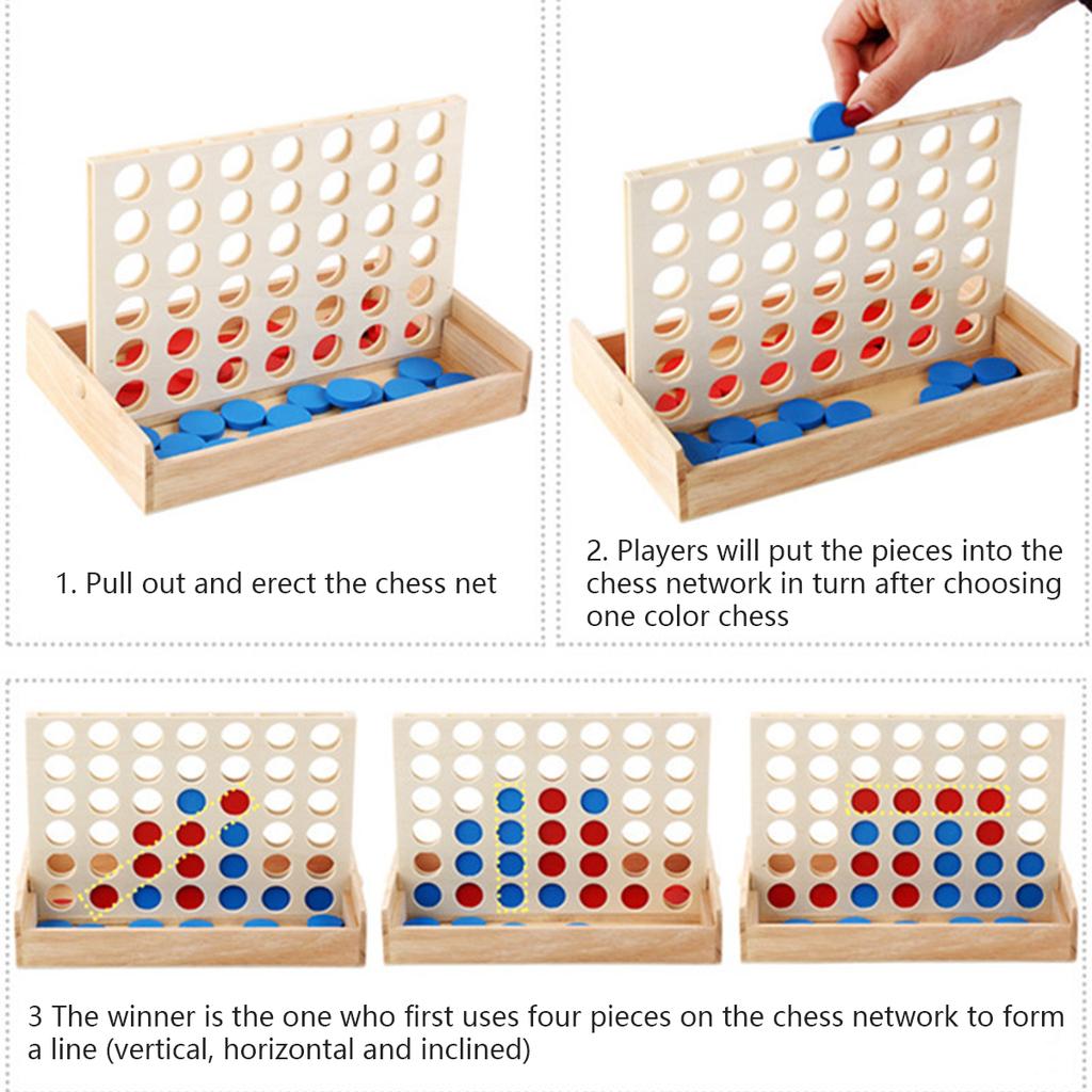 Foldable Connect 4 In A Line Board Game Classic Party Chess Family Toy Educational Children Thinking Training Board Games Adults