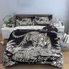 Leopard Jungle Print Set Bedding Duvet Cover Set Duvet Cover Pillowcases  (1*Duvet Cover 2*Pillowcases, without duvet insert)