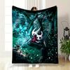 Two Insect-like Characters Sit On a Bench In a Glowing Forest. for All Seasons Blanket Lunch Break Throw Gift