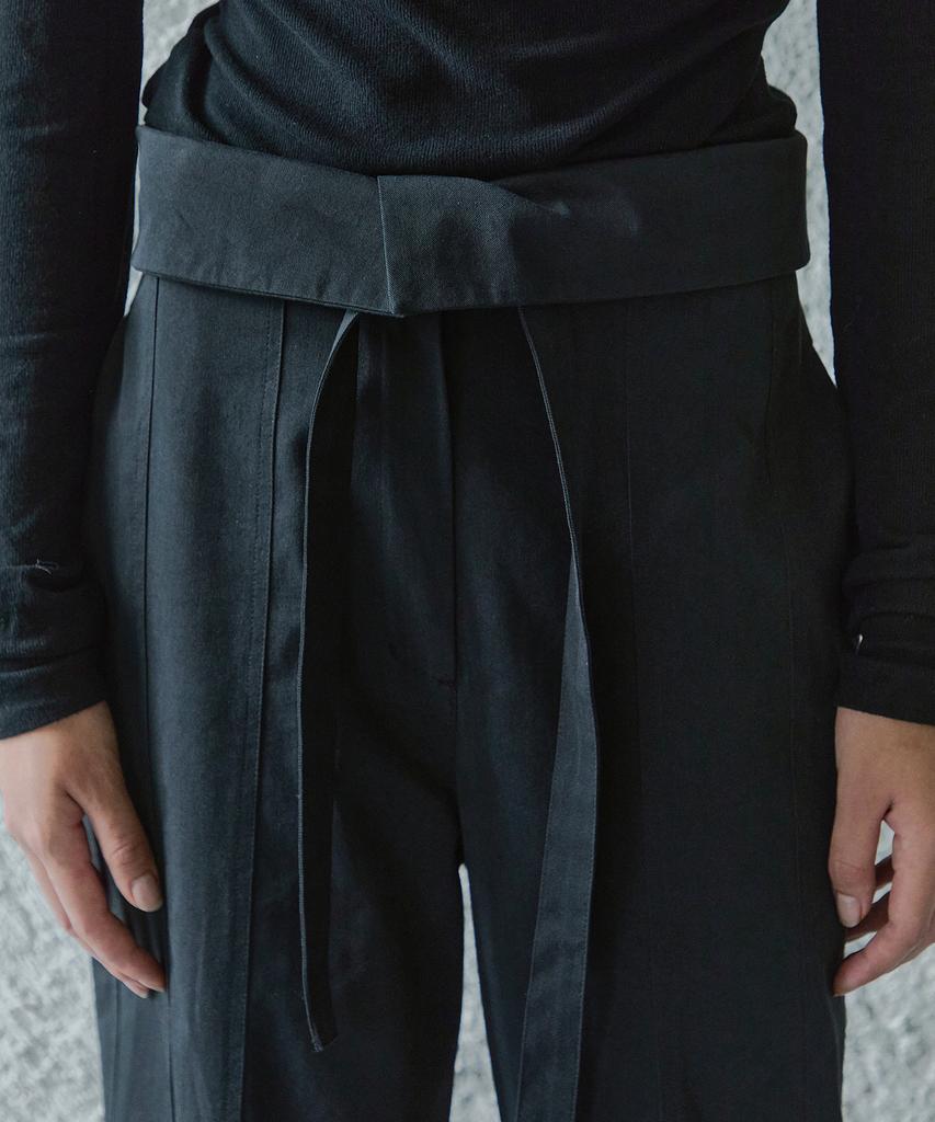 Ihr Folding Wide Pants With Belt / Black