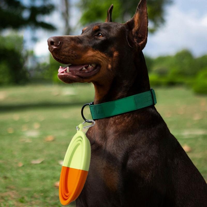 380ml Portable Silicone Dogs Bowl with Clip Perfect Travel Pet Feeding Water Dish for Outdoor Adventures Large Capacity