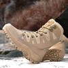 Winter new large size shoes high top outdoor couple soldier combat boots desert mountaineering velvet warm adventure cotton boots