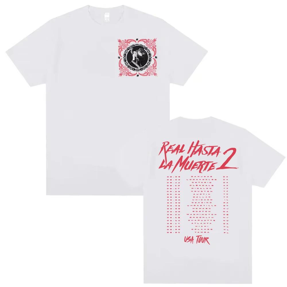 Anuel AA Real Hasta La Muerte USA Tour Merch T Shirts Mens Clothing Vintage Summer Tshirt Casual T Shirt Streetwear