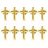 Pack of 10 Cross Brooch Metal Badge Pin Stylish Lapel Pin Cross Brooch Alloy Material Religious Pins for Fashion Outfits