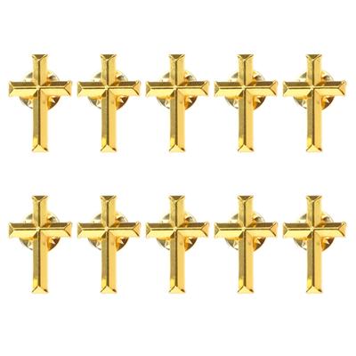 Confezione da 10 Spilla a Croce Spilla in Metallo Distintivo Spilla da Bavero Elegante Spilla a Croce Materiale in Lega Spille Religiose per Outfit alla Moda