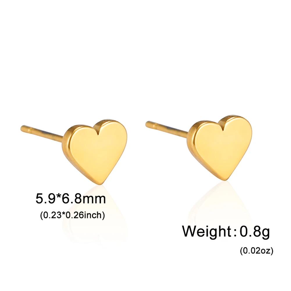 Lucktune Heart Stud Earrings Women Stainless Steel aros mujer Love Cutout Piercing Earrings Trend Kpop Jewelry Gift New