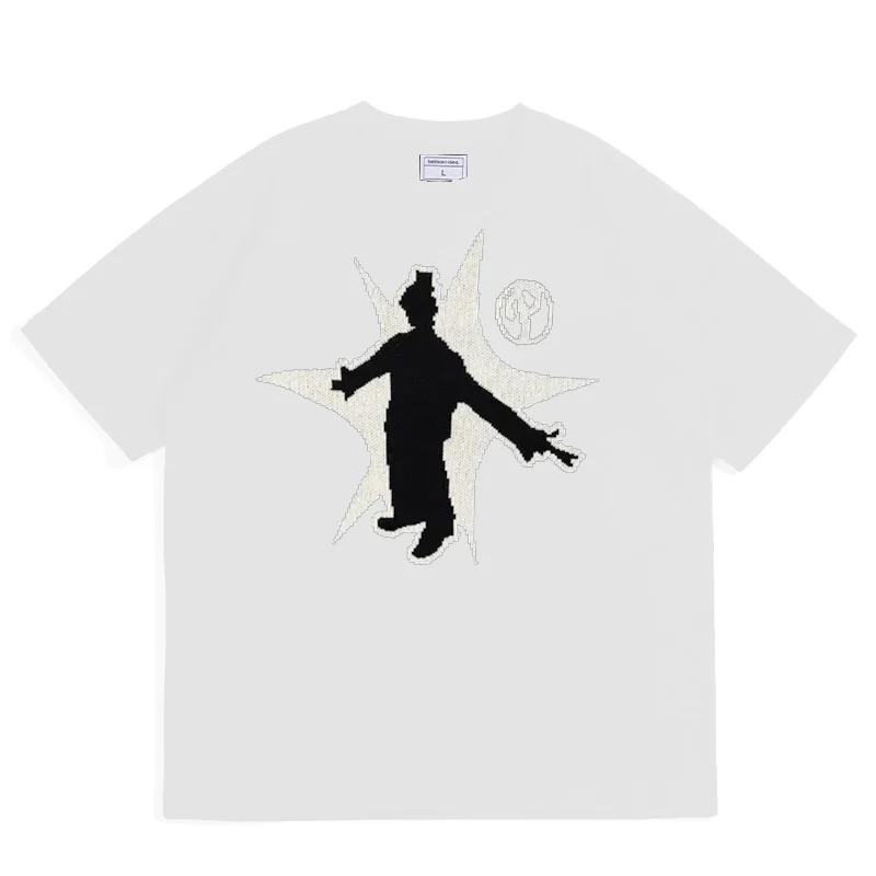 Herre Sommer T-skjorte Pullover Kortermet Topper Hip Hop Koreansk Mote Harajuku Genser Gorhic Kåpe Y2k Streetwear Klær