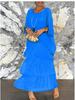 Elegant Chiffon Fashion Trendy Mesh Bat Sleeve Maxi Long Dress