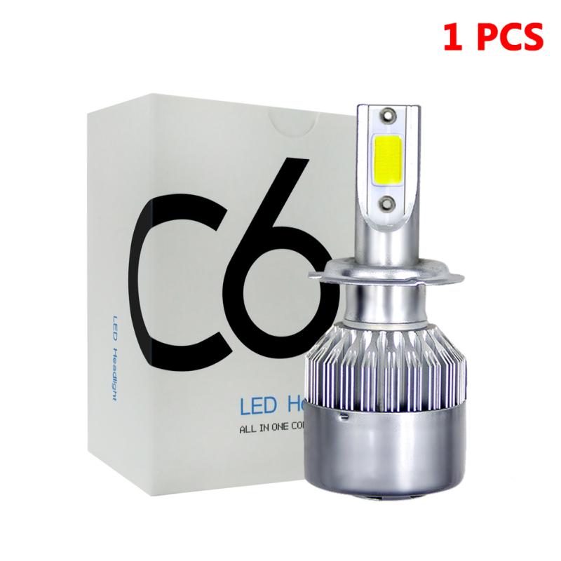 1PC Univerzální vysoce výkonné automatické žárovky C6 Auto LED světlomety - 6000K - bílé světlo