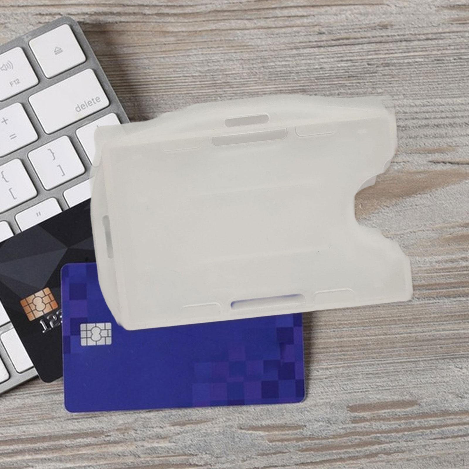 

10 Pieces Double Sided ID Card Holder Heavy Duty Open Face for Lanyard Events чистый