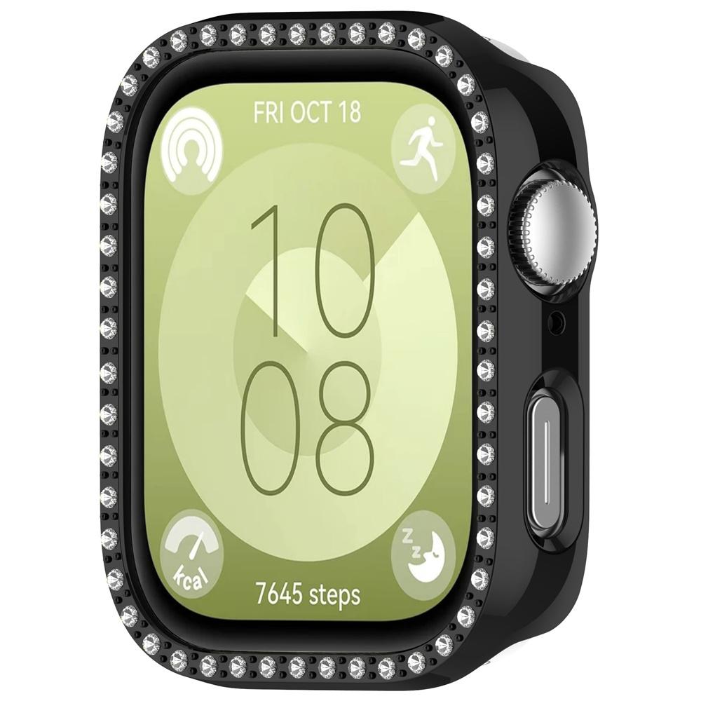 Bling PC Hollow Protector Case For Huawei Watch Fit 3 Diamond Crystal Case Hard Cover Fit3 Protective Watch Shell Fashion Bumper