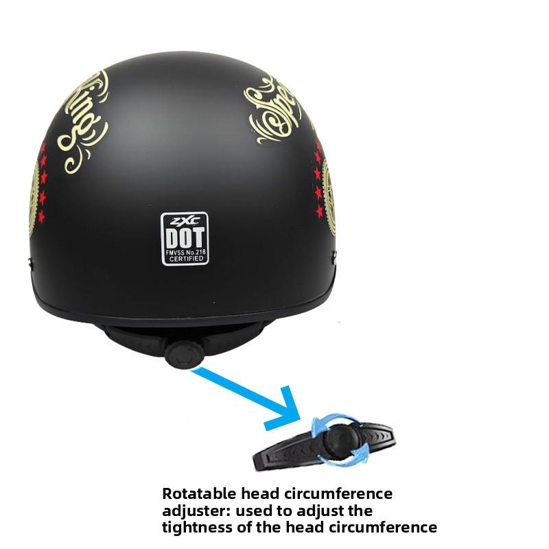 Retro Half Helmet Men's and Women's Electric Vehicle Scalp Helmet Lightweight Endoscopic Helmet