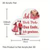  1pc German Heart Shaped Acrylic Sign Table Decor, I Love You More. The End, I Win, Desktop Decoration for Home Farmhouse Living Room, Gift 