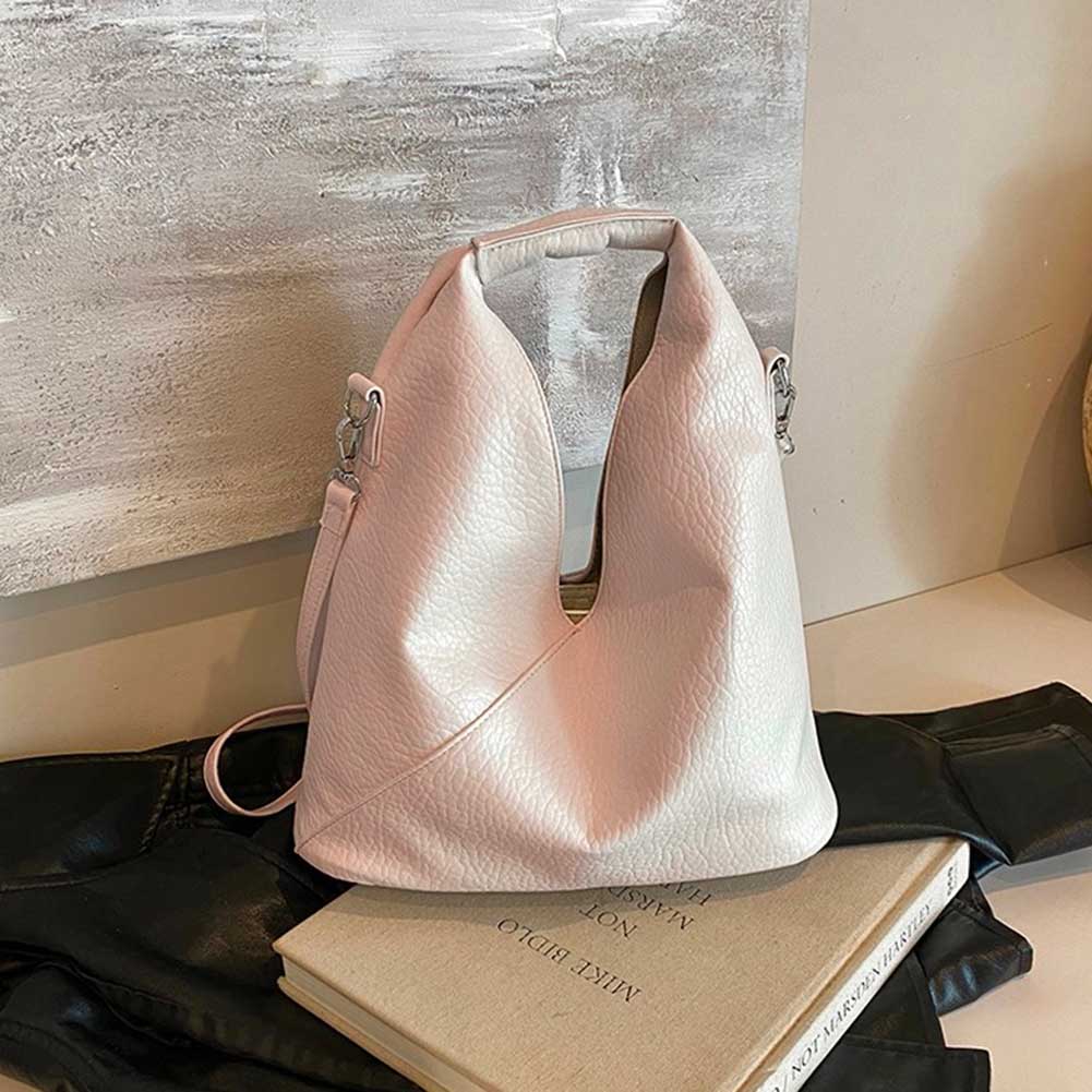 

Shoulder Bag for Women Solid Hobo Bag PU Leather Large Capacity Underarm Bag Handbag for Work Travel Shopping розовый